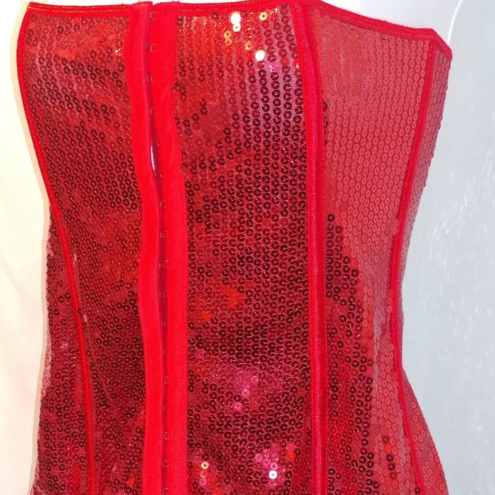 Women's Seven Til Midnight Red Sparkling Corset
